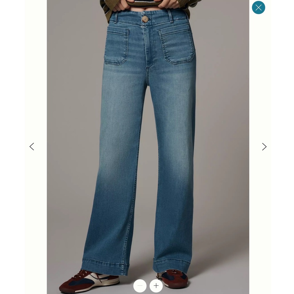 Anthropologie Maeve The Colette Full-Length Wide-Leg Jeans Blue 31 New With Tags